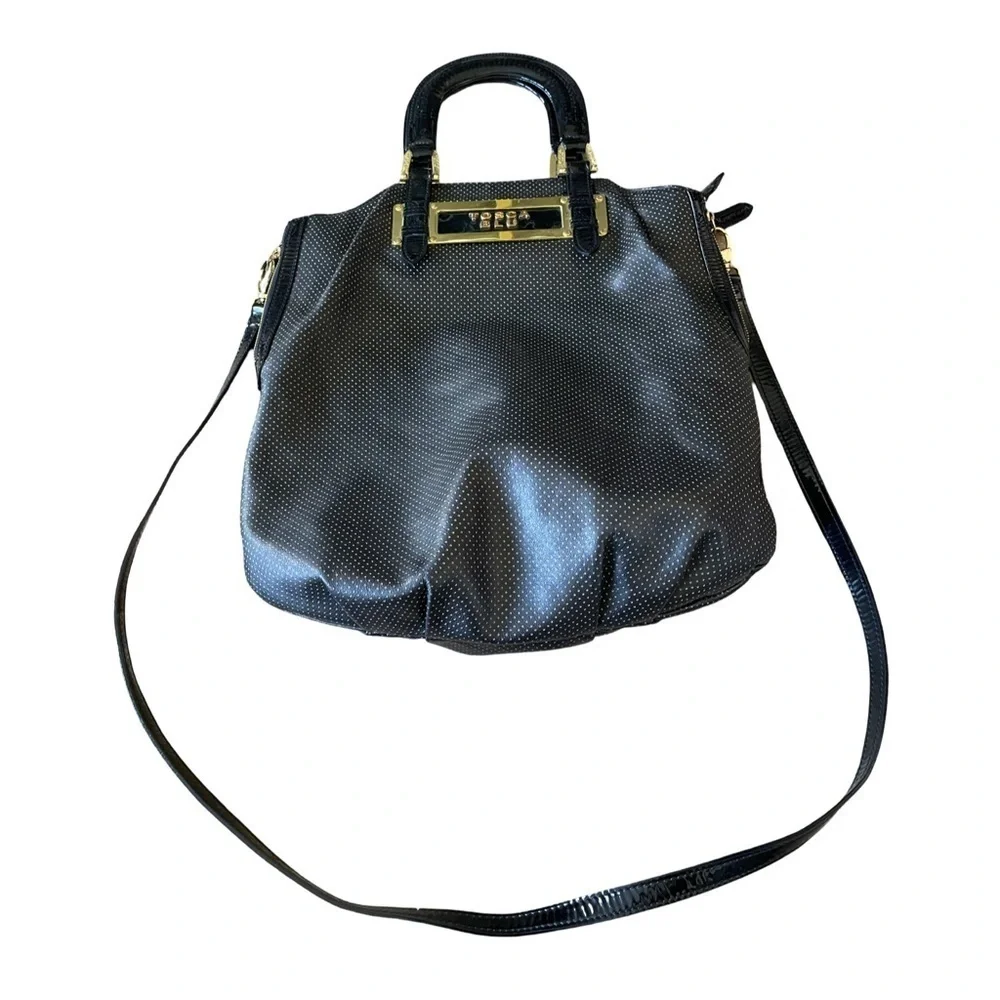 TOSCA BLU Italian Leather Black Shoulder Bag Purse